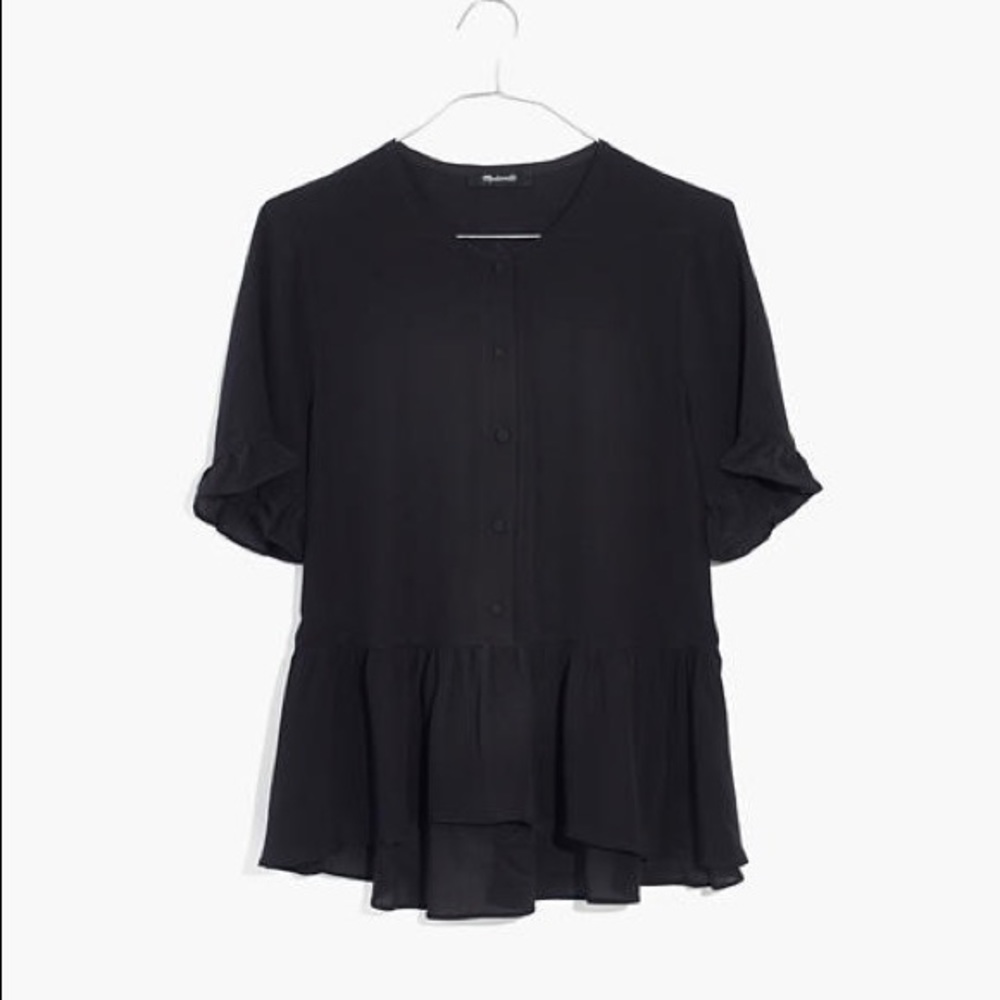 Madewell studio ruffle hem in black XS